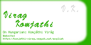 virag komjathi business card