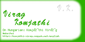 virag komjathi business card